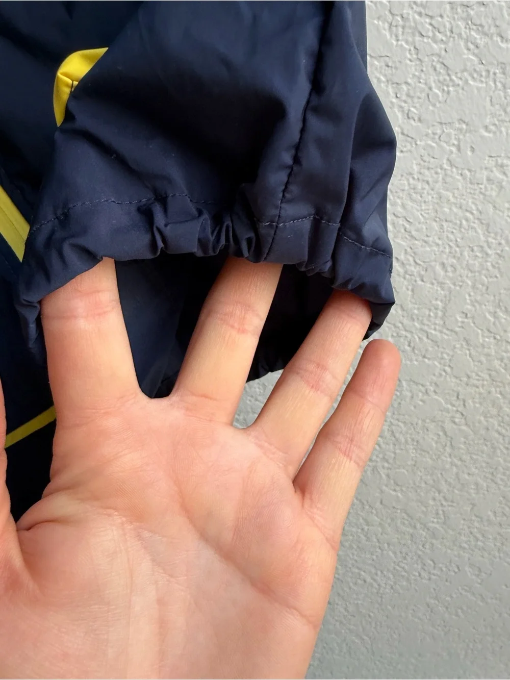 Hunter Navy Blue and Yellow Kids Hooded Rain Vest